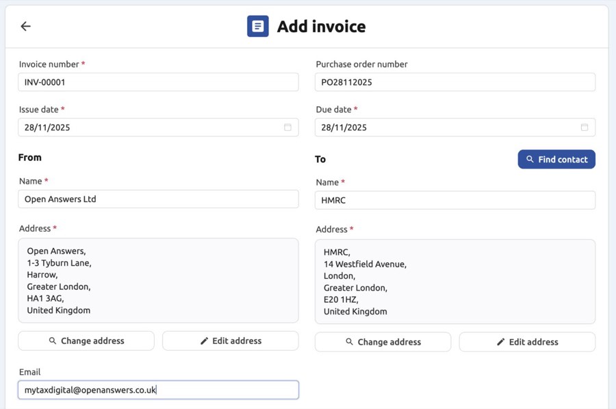 My Tax Digital E-Invoices