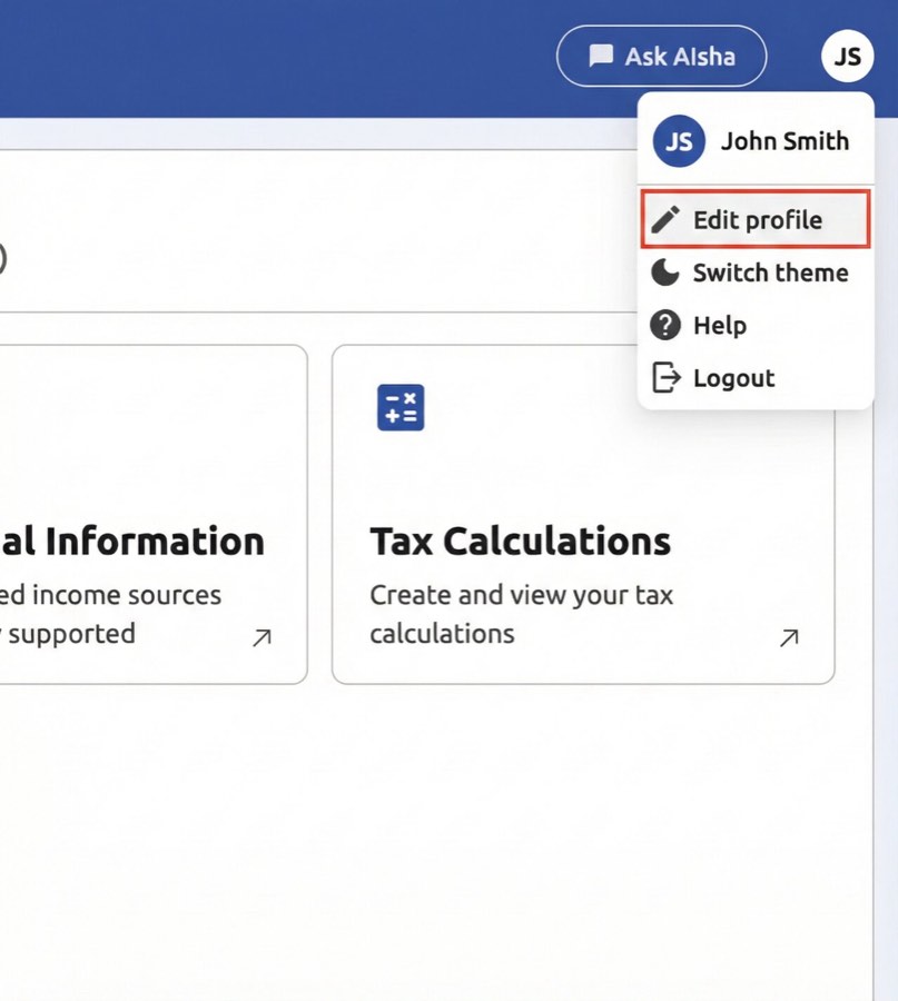 My Tax Digital Your Profile